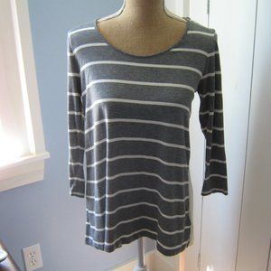Grey and cream striped Cynthia Rowley top